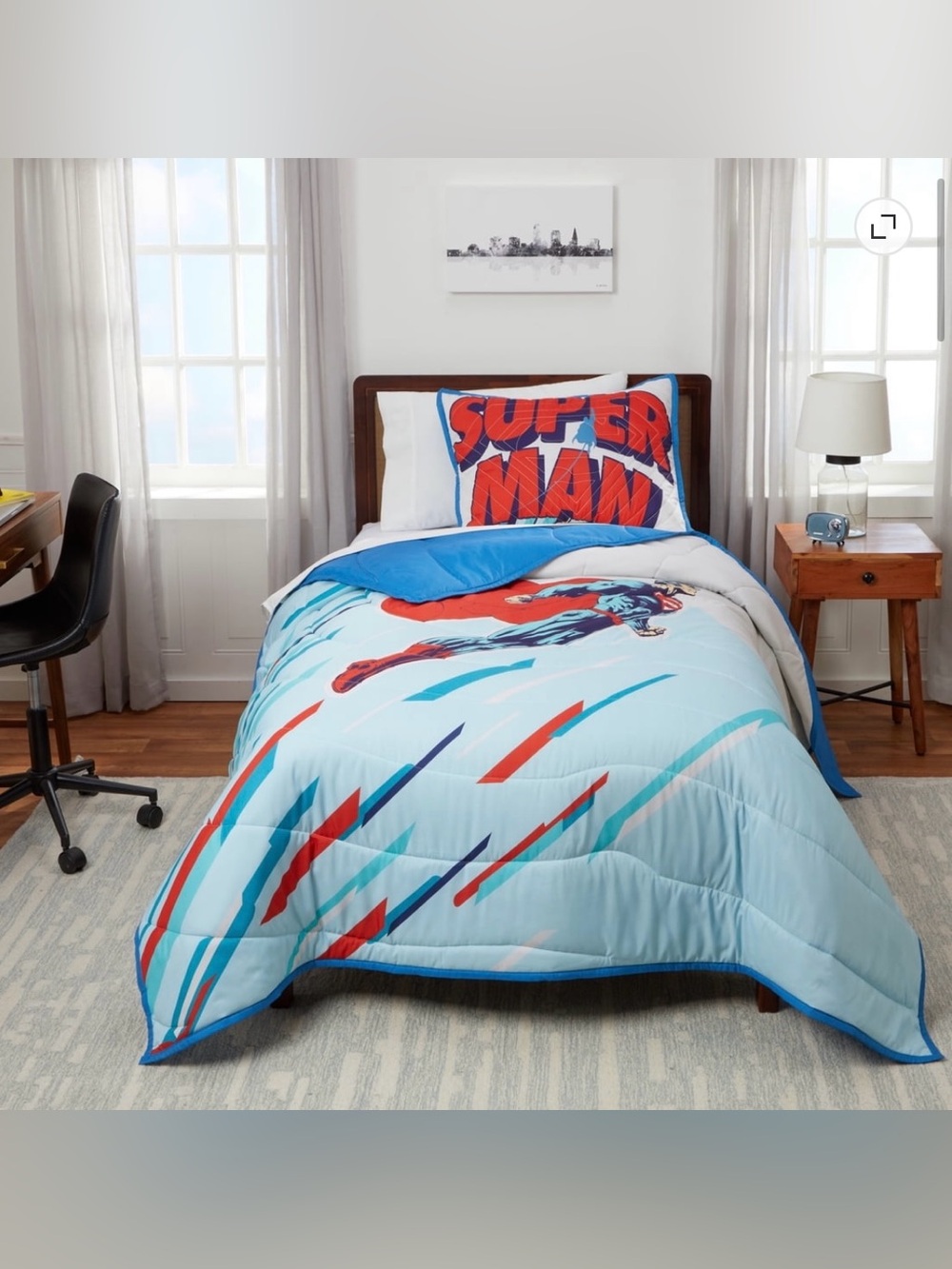 DC Comics Superman Quilt Comforter 3 pieces Set